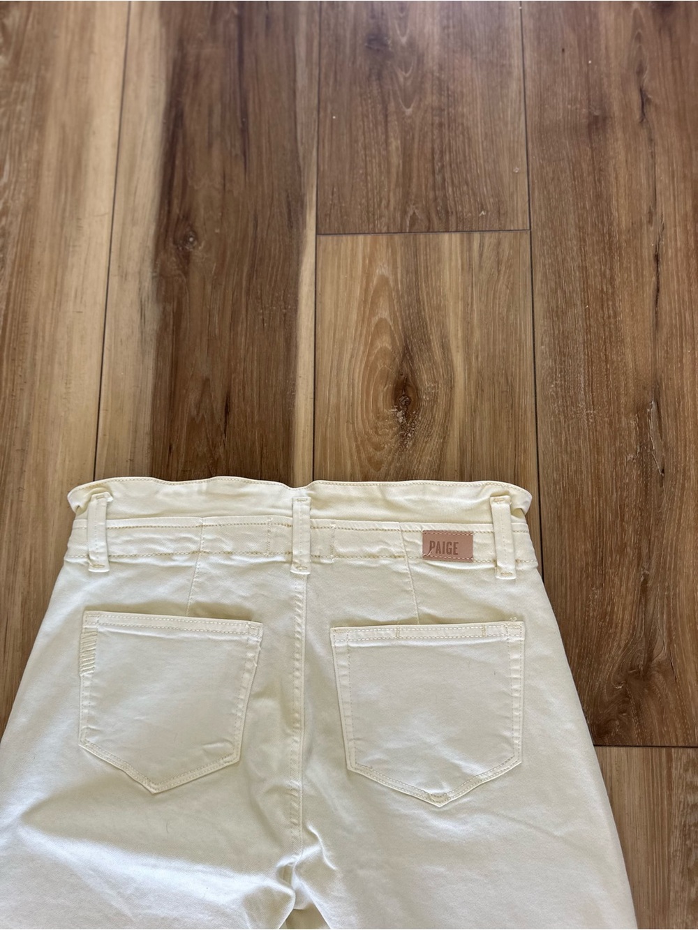 PAIGE women’s carly waistband tie High-Rise Wide Leg Cream jeans size 25 NWT - Picture 6 of 6
